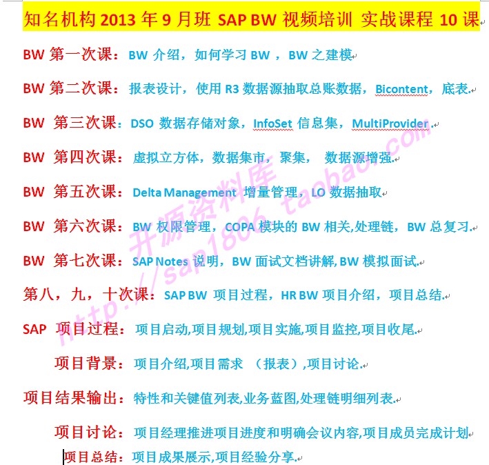 2013 9月班 bw 总纲要